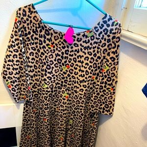 Betsey Johnson leopard ponte mini skater dress